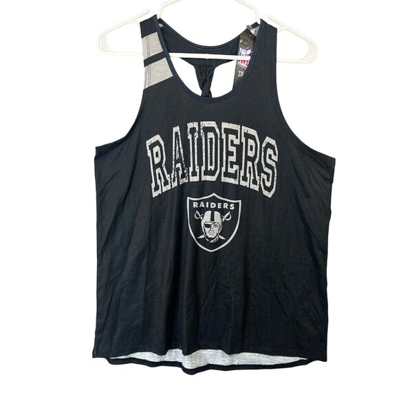 NFL Team Apparel Las Vegas Raiders Womens Size Large Tank Top Twisted Back NWT - Picture 1 of 11